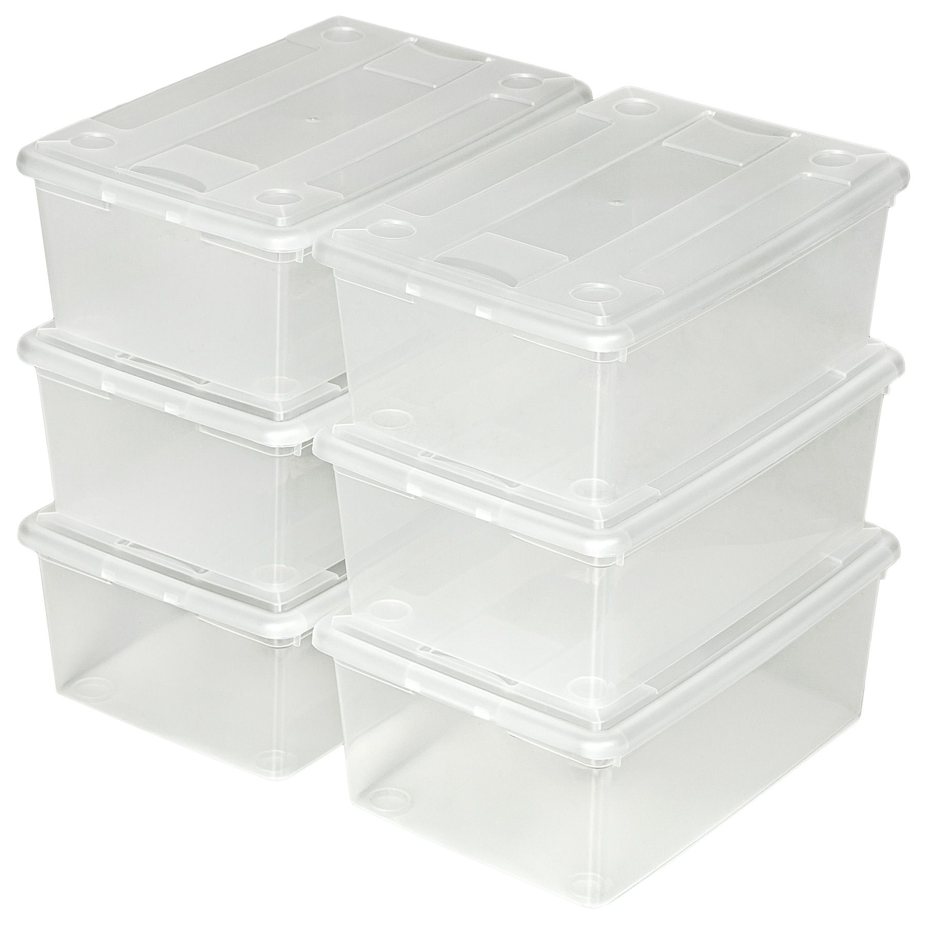 10 Scatole Per Scarpe In Plastica Trasparente, Impilabili Con Anta Magnetica, Contenitori Per Sneaker, Misura 12 (34x26.9x19 Cm)
