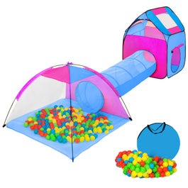 Tenda gioco per bambini con tunnel, 200 sfere e borsa