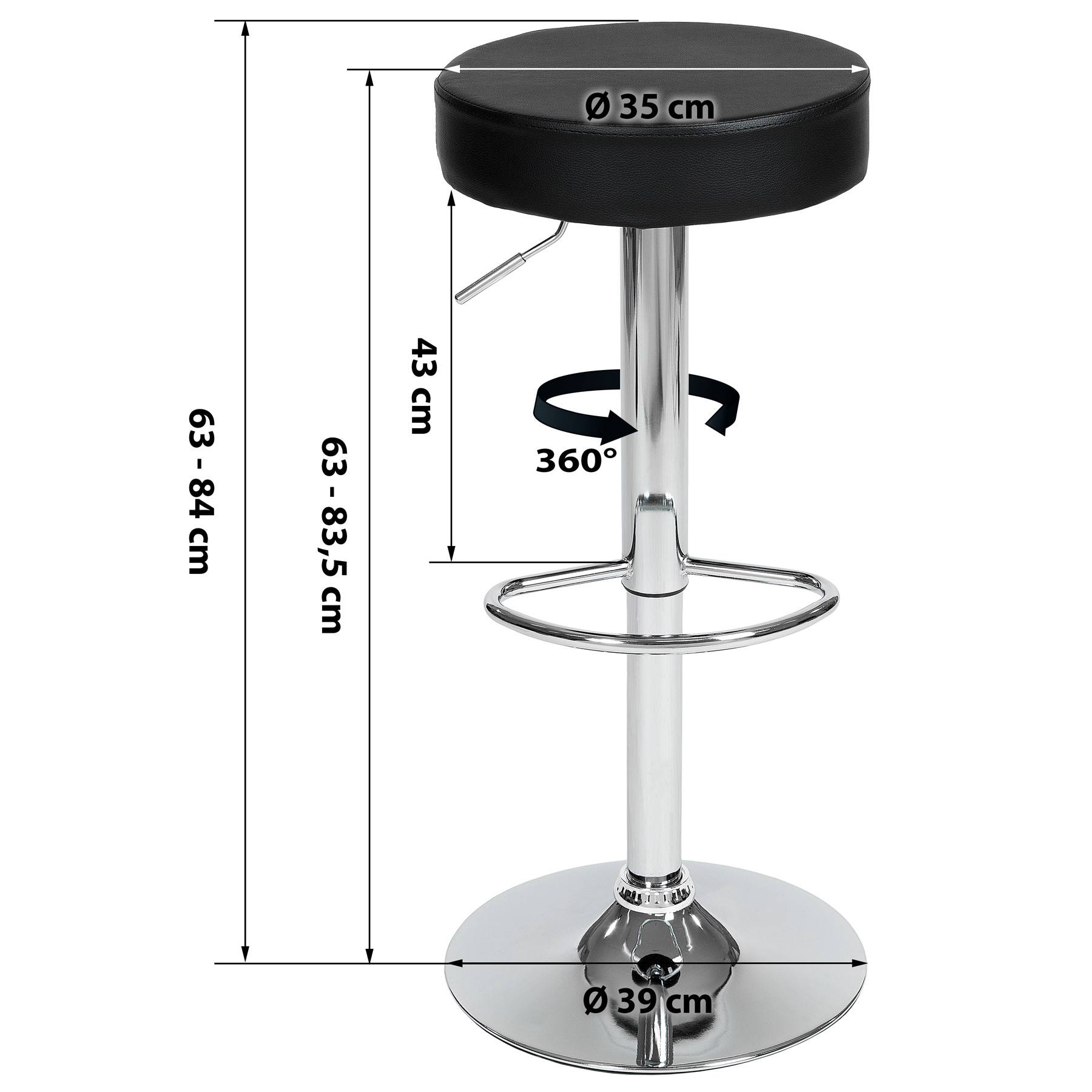 2 Sgabelli Da Bar Giantex In Ecopelle PVC Con Schienale – Altezza 66 Cm, Telaio In Legno, Portata 150 Kg