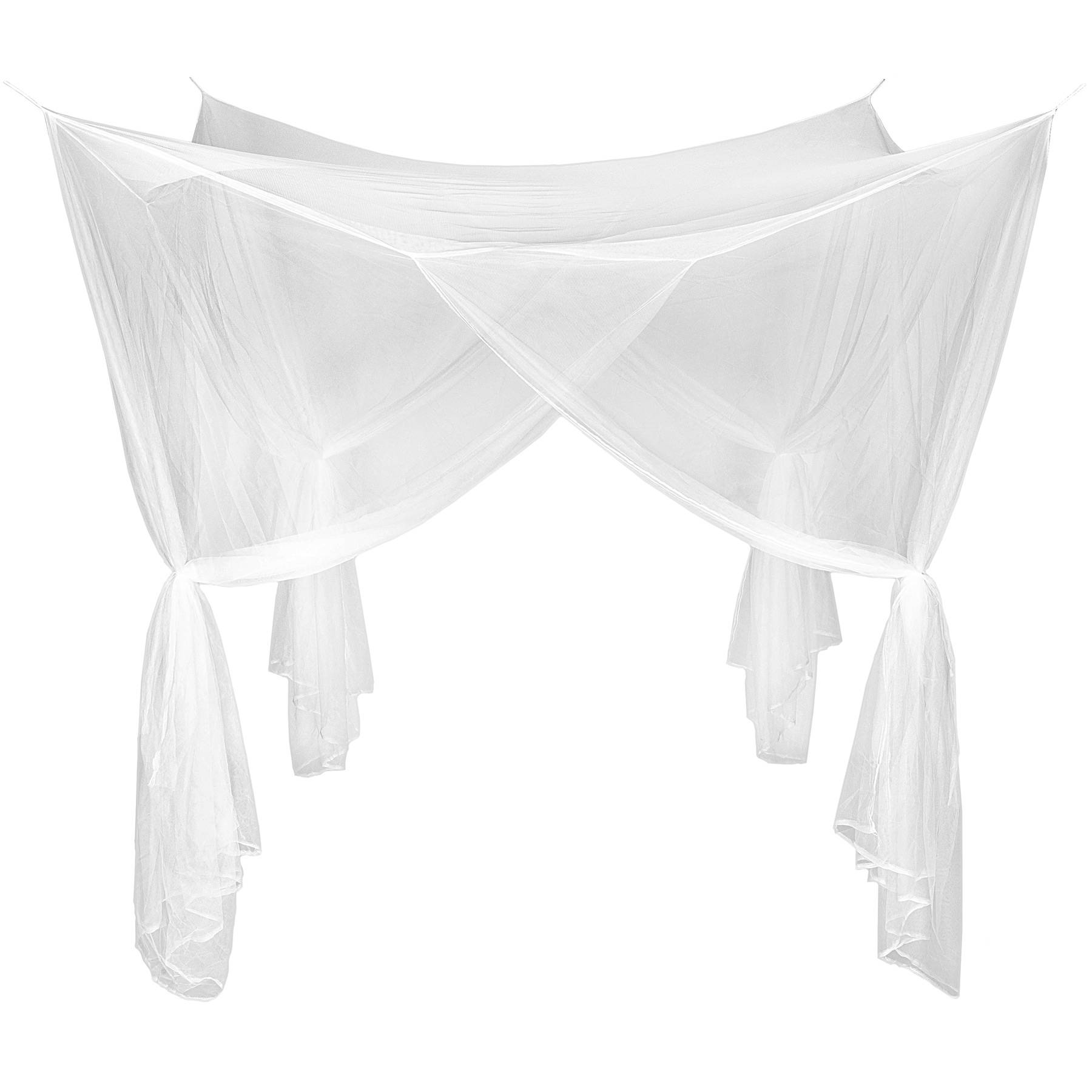 Zanzariera A Baldacchino Cotton Loft 4 Montanti | Bianco | Per Letti | Poliestere | 213x193x243 Cm - Foto 6