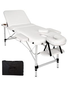 lettino da massaggio a 3 zone in alluminio, 5 cm di imbottitura + borsa