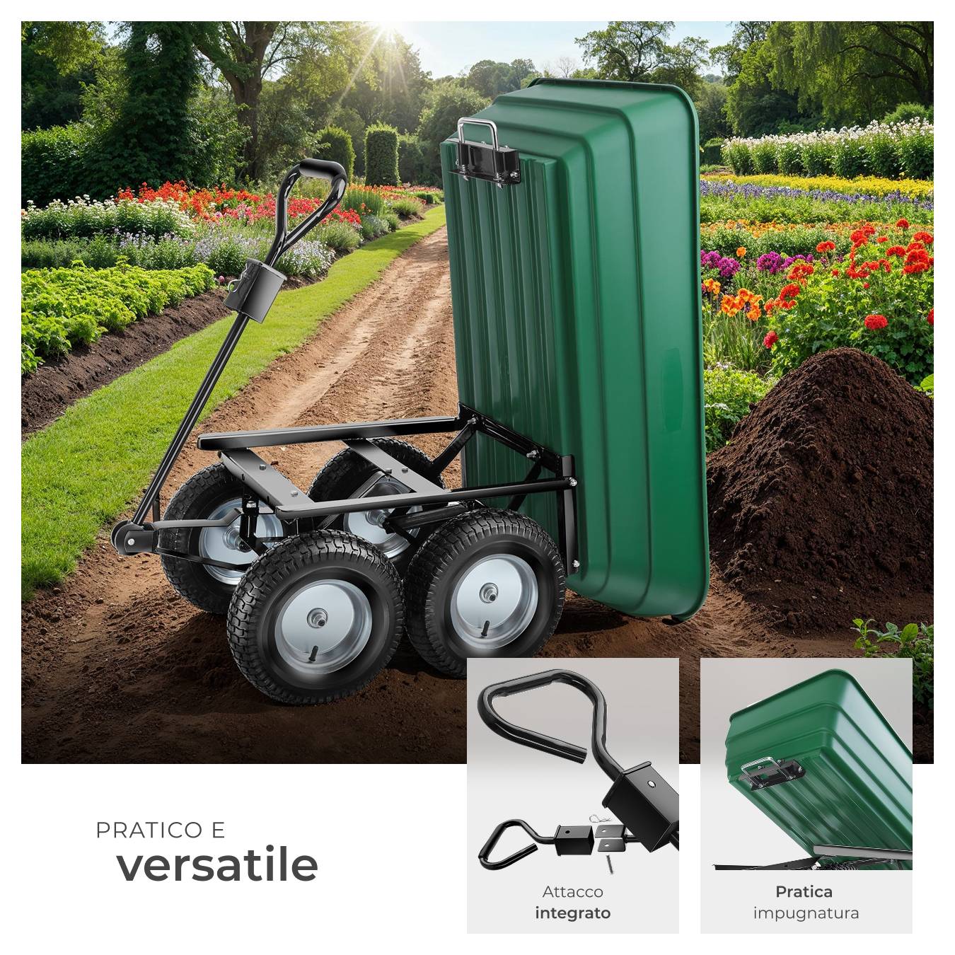 Ruota In Gomma 300mm Per Carrello – Portata 550 Kg – PROCASTORS Heavy Duty (SHR 300)