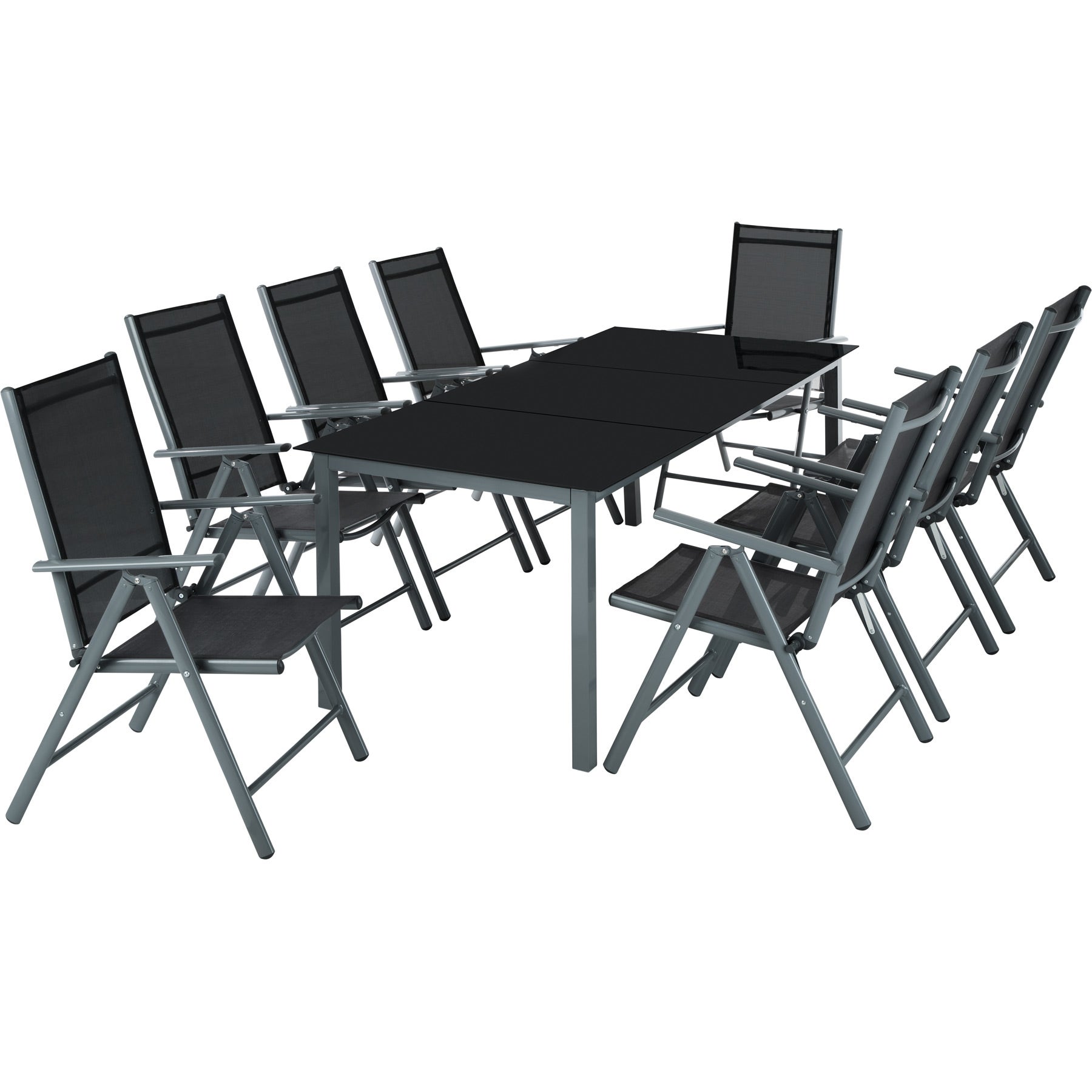 Esterno Terrazzo Lounge Veranda TecTake 403706 Set di Mobili Rattan Grigio Chiaro Tavolo Sedie Panca Arredamento Giardino 