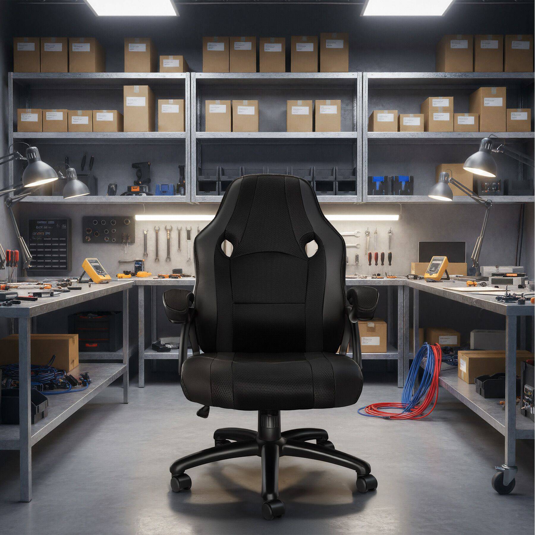 CLEANCHAIR – Copertura/fodera per lo schienale della sedia da ufficio (misura standard) – fodera lavabile per lo schienale della sedia da ufficio con misure: larghezza ca. 40-52 cm ed altezza 40-60 cm