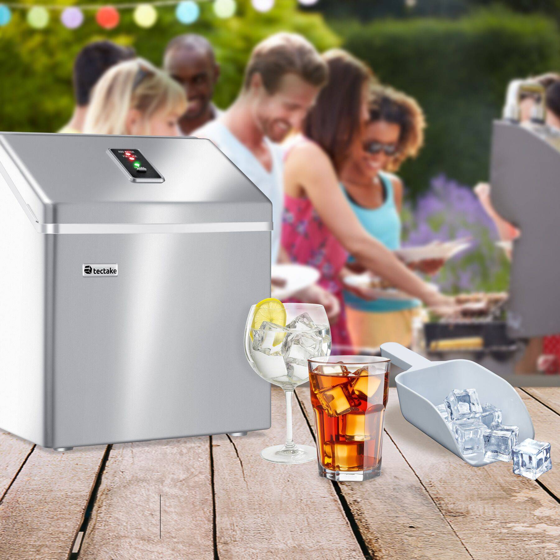 KLARSTEIN - Macchina Del Ghiaccio, Acciaio Inox, 15kg/24h, Cubetti & Ghiaccio Tritato, Serbatoio: 1,8L, Pannello LED, Allarme Del Livello Dell' Acqua, Macchina Del Ghiaccio Per La Casa - 2