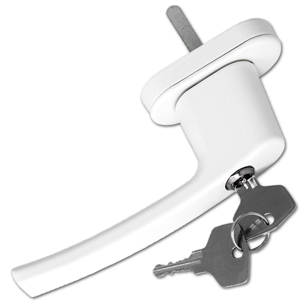 Set 2 Maniglie Per Finestra Con Serratura A Chiave AUTOUTLET - Colore Grigio, Distanza Fori 43 Mm, Per Maggiore Sicurezza
