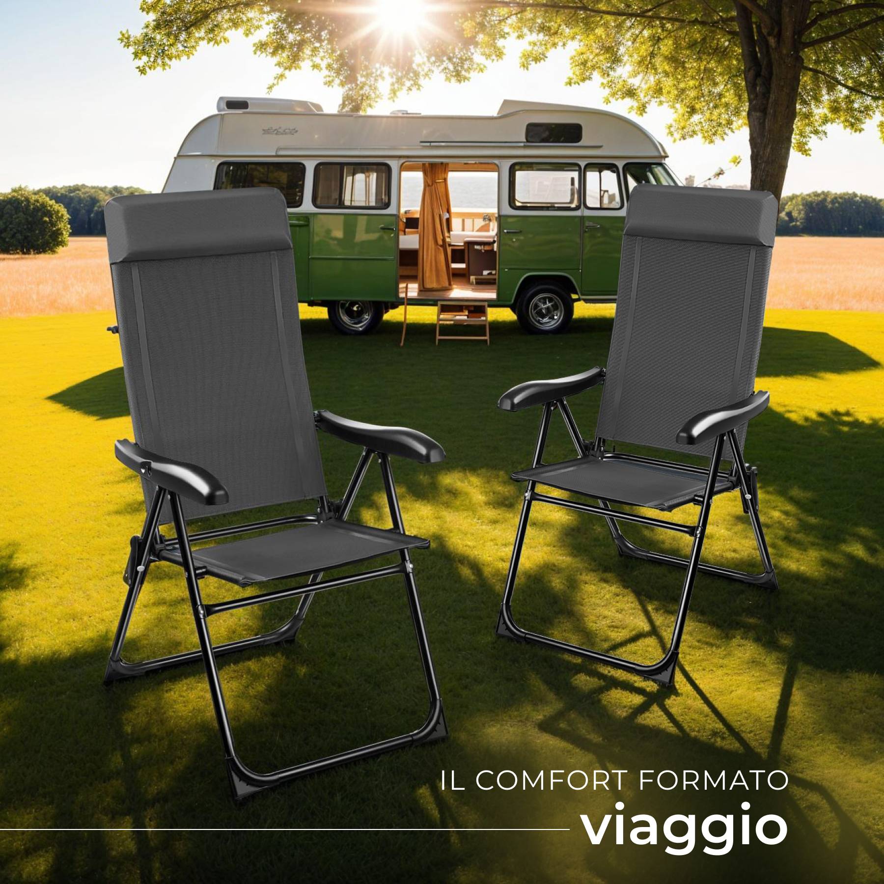 Sedia regista pieghevole Blu/Nero modello Bravura Brunner - Camper e Caravan