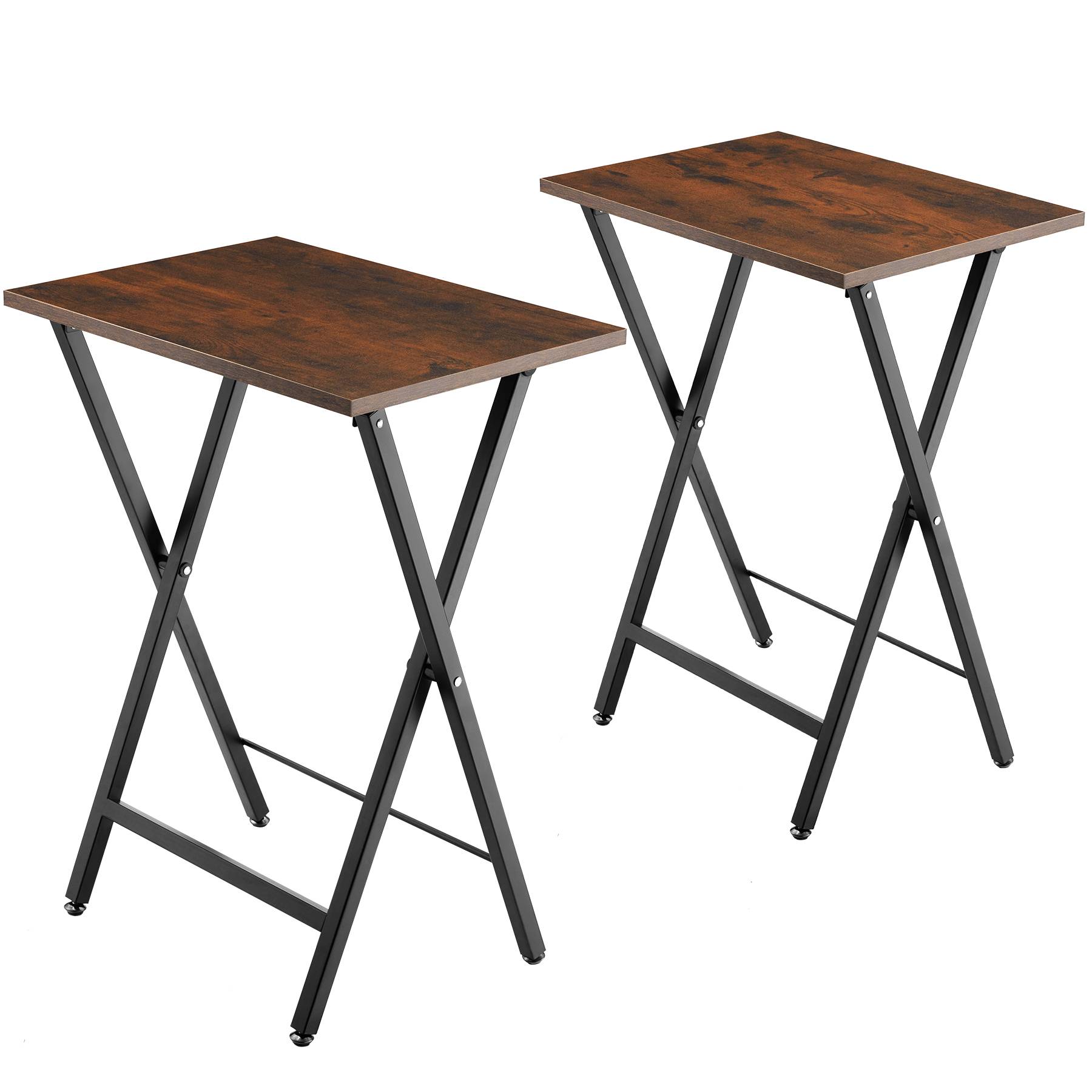 Set 2 Tavolini Nidificanti HOMCOM - Nero Opaco, Stile Industriale, Acciaio, Dimensioni 40x40 E 35x35 Cm