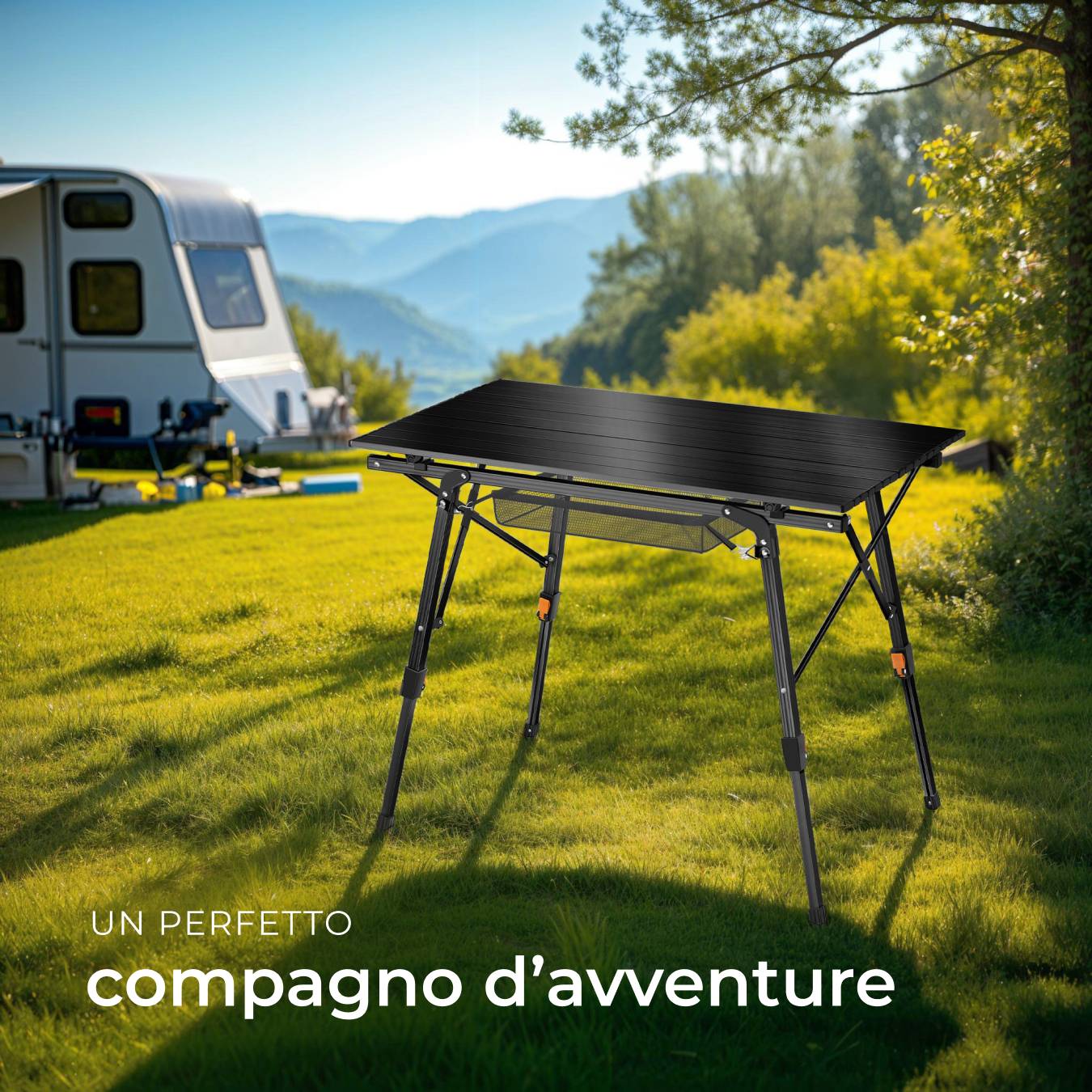 Thous Winds Tavolo Da Campeggio Pieghevole – Leggero E Compatto, Colore Nero, Ideale Per Outdoor E Picnic