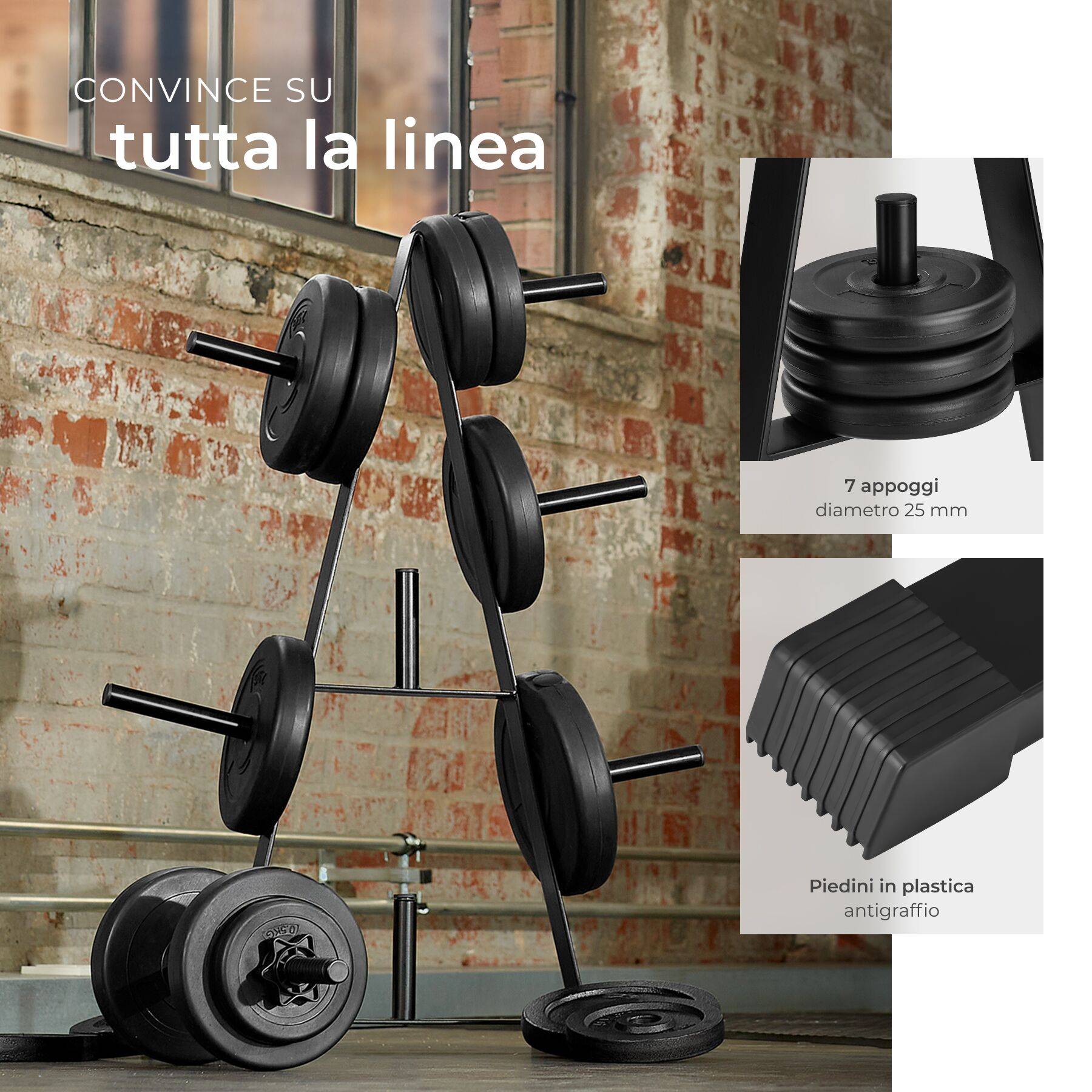 Porta Manubri AOTORJAY Per Casa E Palestra – Rack Multistrato In Acciaio, Larghezza Regolabile, Capacità 100 Kg Per Ripiano