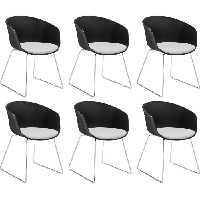 Sedia con braccioli in plastica Logart Set da 6