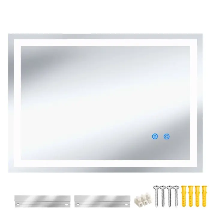 Specchio da bagno a LED rettangolare Clara