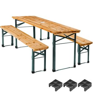 Set da esterno in 3 pezzi Ludwig pieghevole con supporto per ombrellone