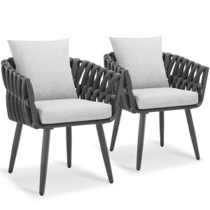 Sedia Lugano con design Rope e struttura in alluminio