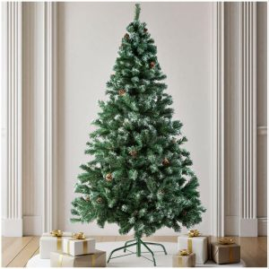 Albero di Natale artificiale  con sostegni in metallo e pigne 180 cm