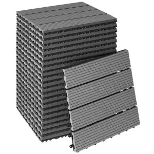 Set di piastrelle da esterno Tegulas in WPC effetto legno