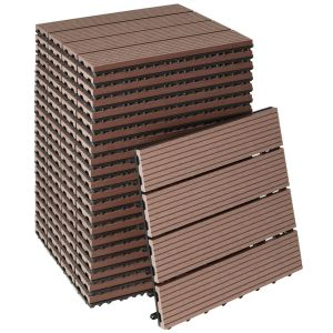 Set di piastrelle da esterno Tegulas in WPC effetto legno