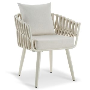 Sedia Lugano con design Rope e struttura in alluminio
