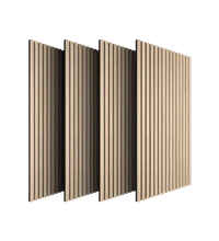 Immagine su sfondo bianco di pannelli acustici effetto legno